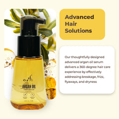 HerStyler Anti-frizz serum addressing frizz on thick, coarse hair.