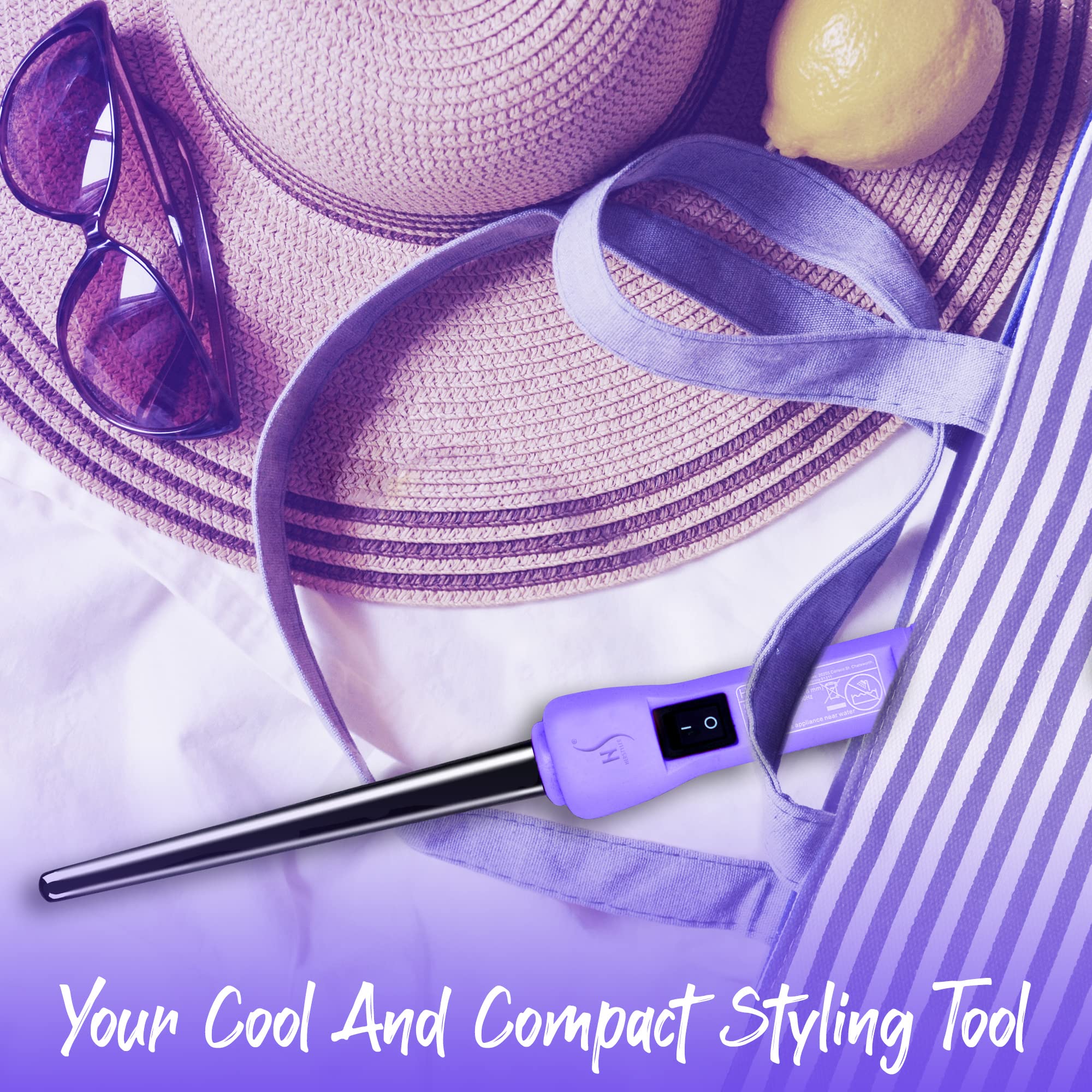 HerStyler Baby Curls mini curling iron crown curls view demonstrates defined, playful waves