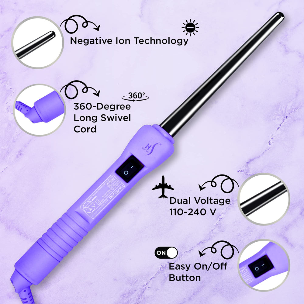 HerStyler Baby Curls mini curling iron travel case image highlights portable design