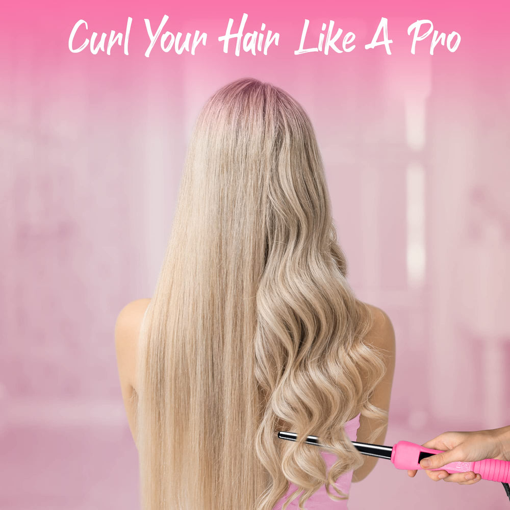 Herstyler Baby Curls wand side with curls shows precise control for tight ringlets
