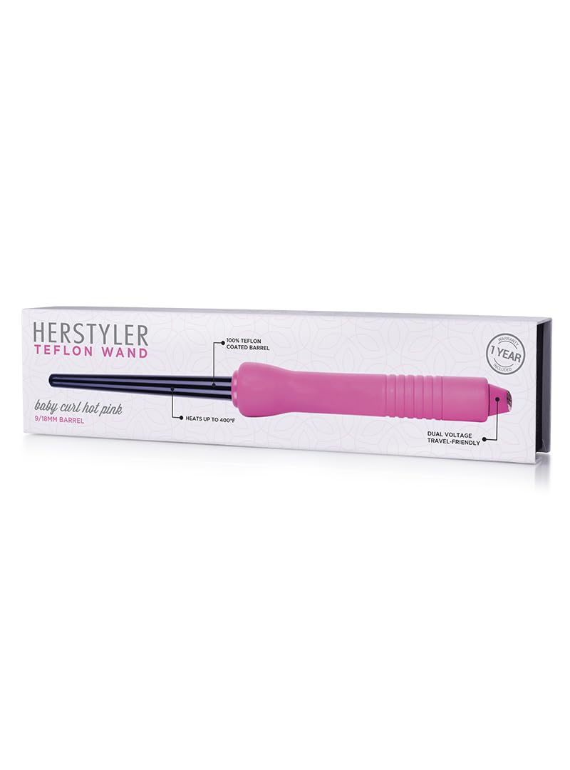 Herstyler Baby Curls wand tapered design offers versatile curl shapes