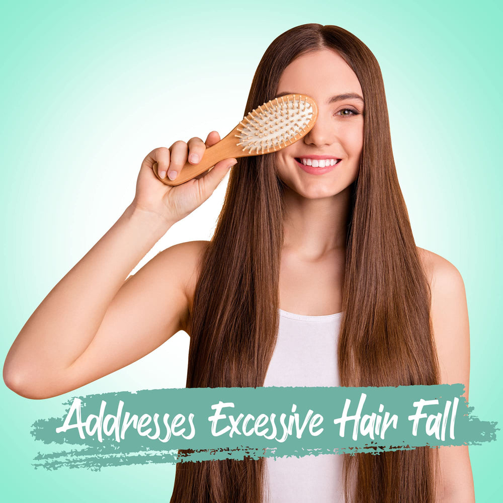 HerStyler Biotin Hair Serum close-up on glossy strands