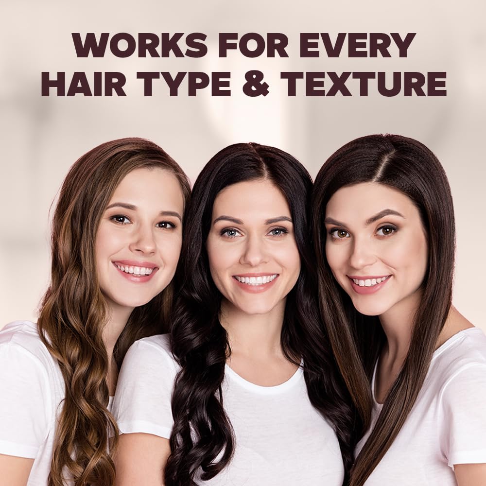 HerStyler Evolution Argan Oil Serum applied before straightening for sleek results.