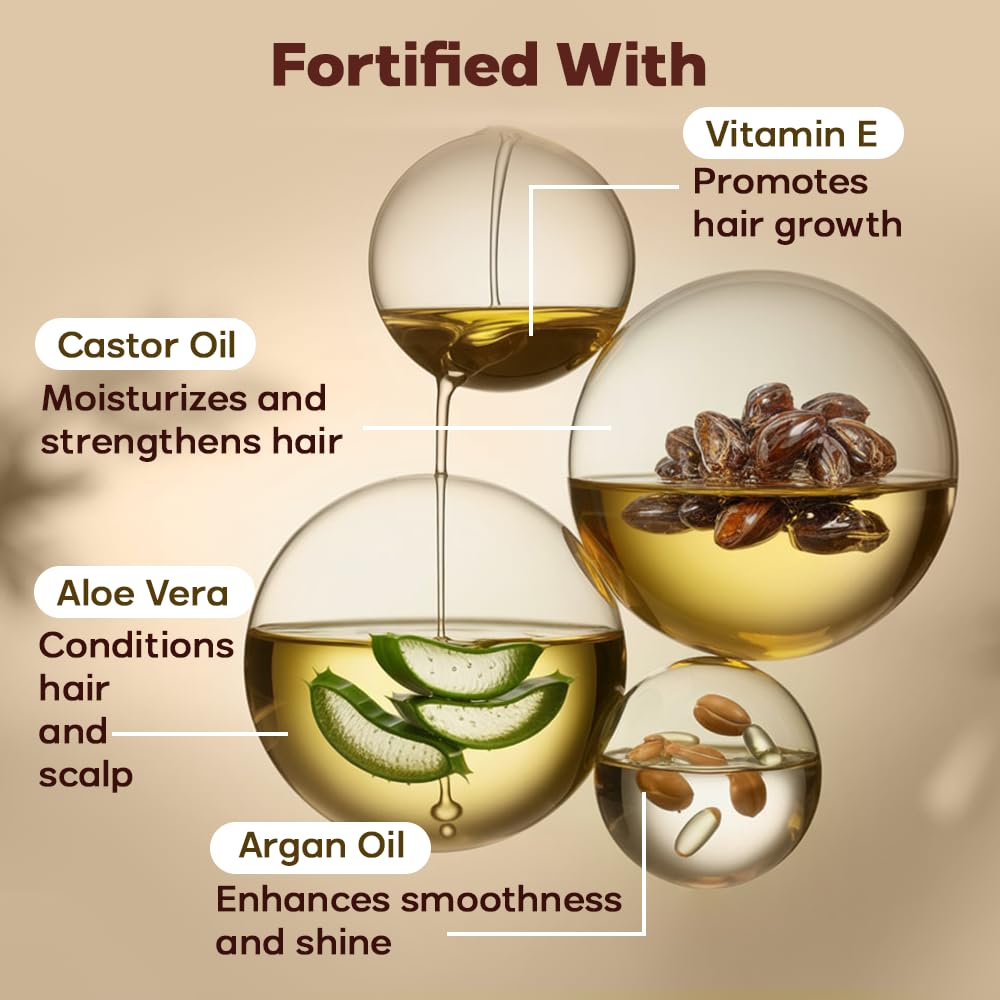 HerStyler Castor oil serum provides lightweight, non-greasy hydration