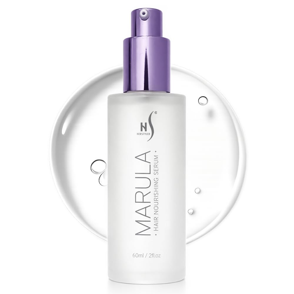 HerStyler Marula Oil Hair Serum bottle with frizz-control