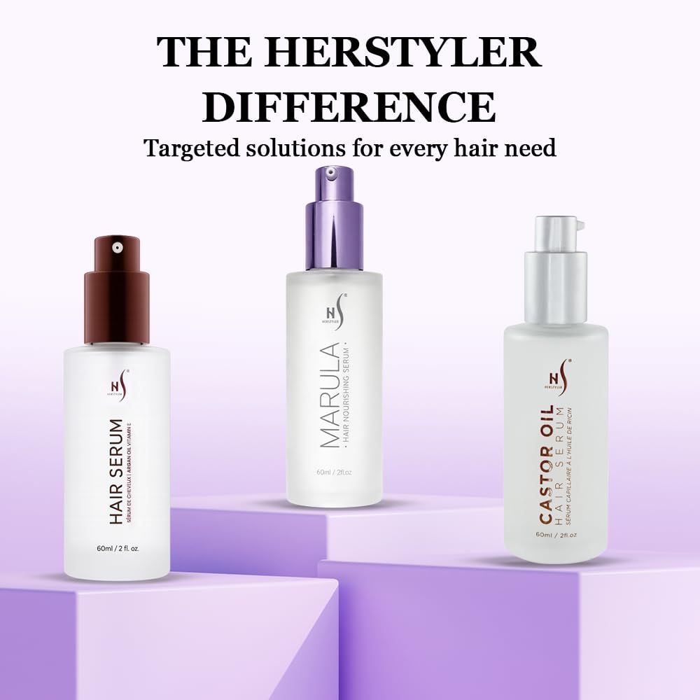 HerStyler Marula Oil Hair Serum gentle formula on hair