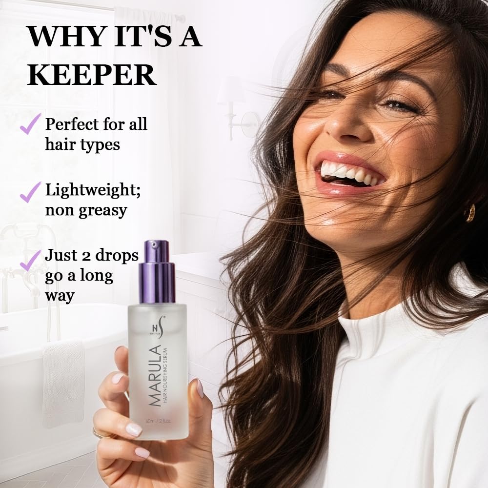 HerStyler Marula Oil Hair Serum with aloe and vitamin E ingredients