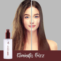 HerStyler Serum with argan oil infusion on hair strands adds shine.