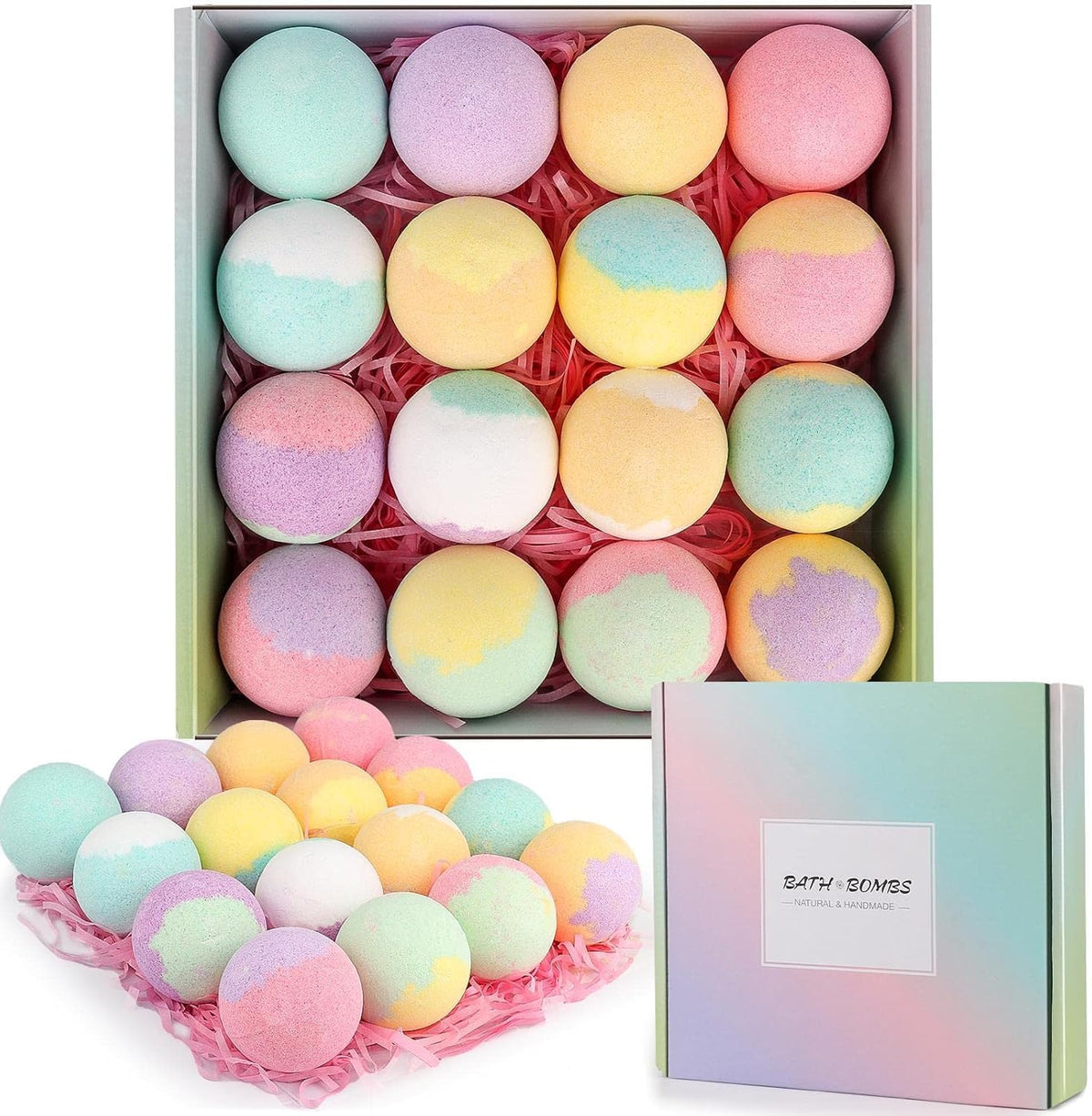 HESORIX 16-piece gift set bath bombs arranged for a luxurious at-home spa experience