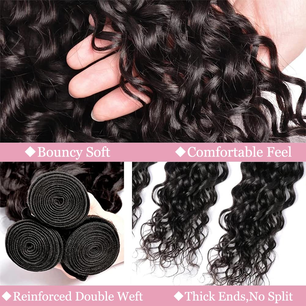 Hetnear Deep Wave Bundles 20 inch length display highlights full-volume potential