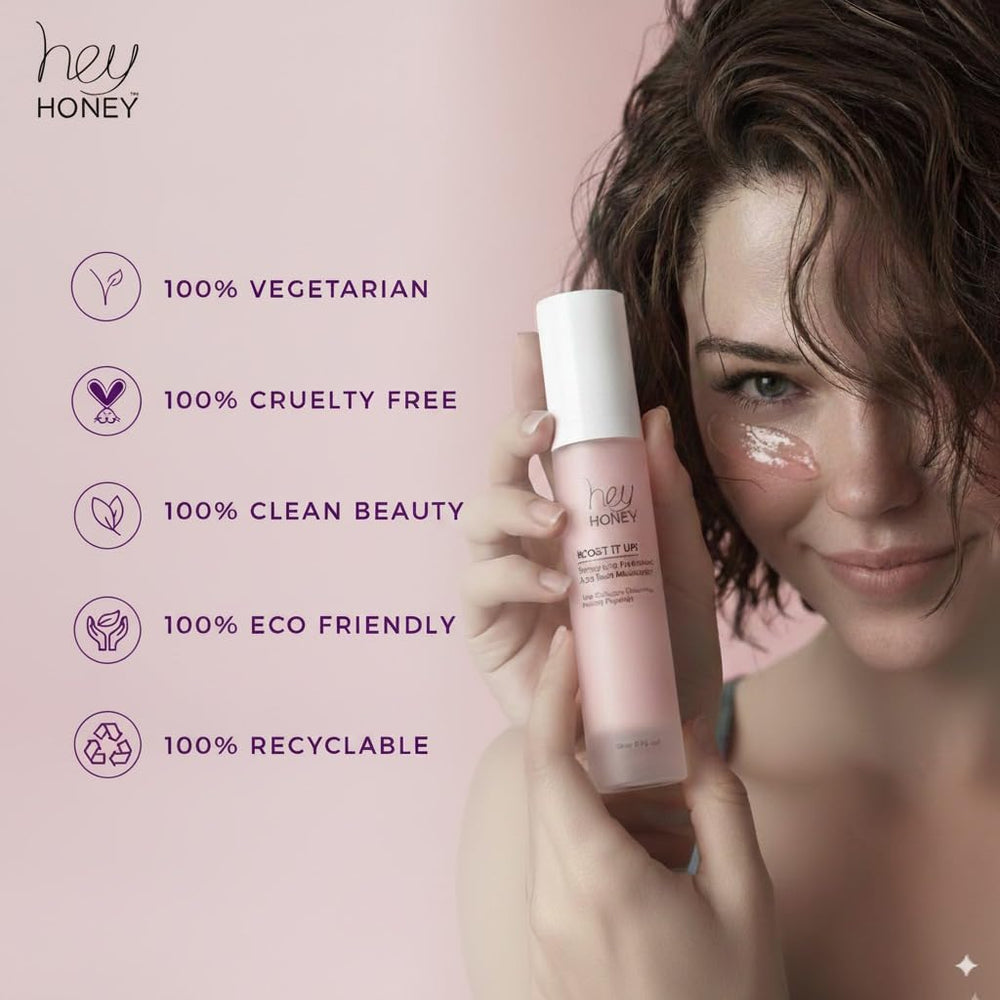 Cream swirl of Hey Honey Boost It Up highlighting silky texture and quick absorption.