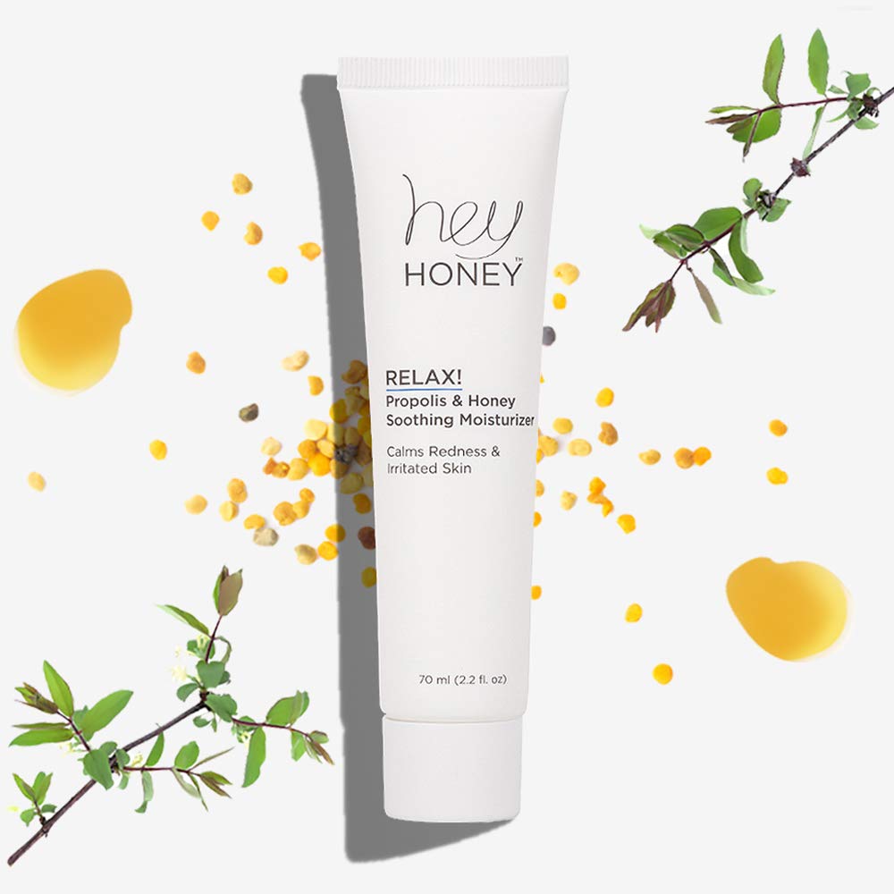 Hey Honey Relax ingredient panel highlights botanical ingredients for gentle care