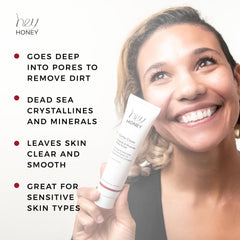 Hey Honey scrub texture close-up highlights delicate mineral-based exfoliation