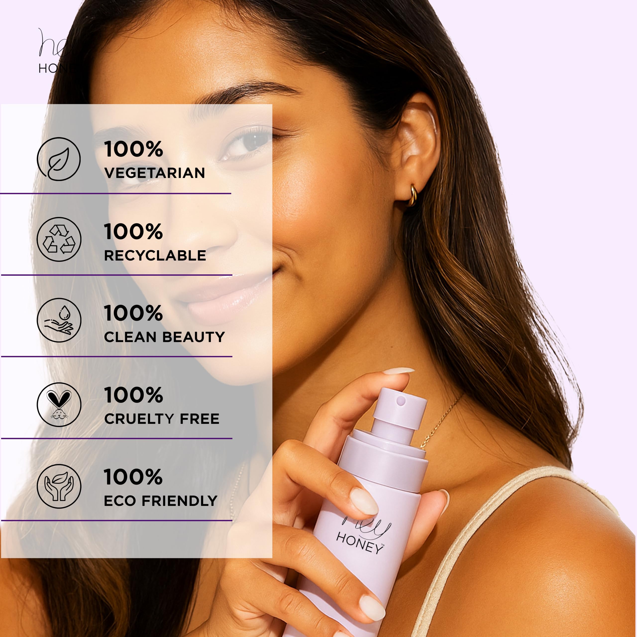 Hey Honey Tame Tonic lightweight formula keeps hair airy and non-greasy.