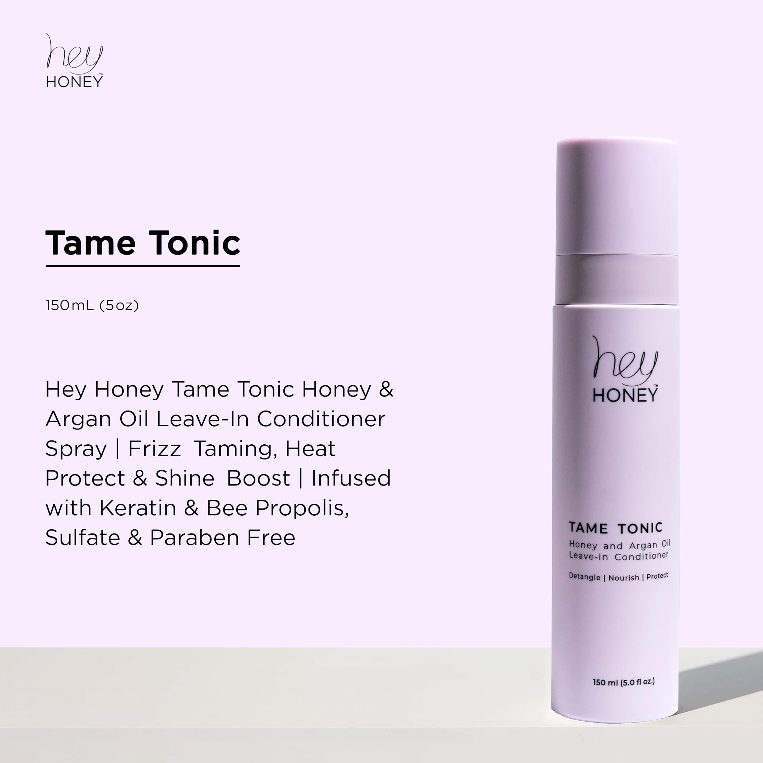 Hey Honey Tame Tonic no-rinse formula enables quick, on-the-go hydration.