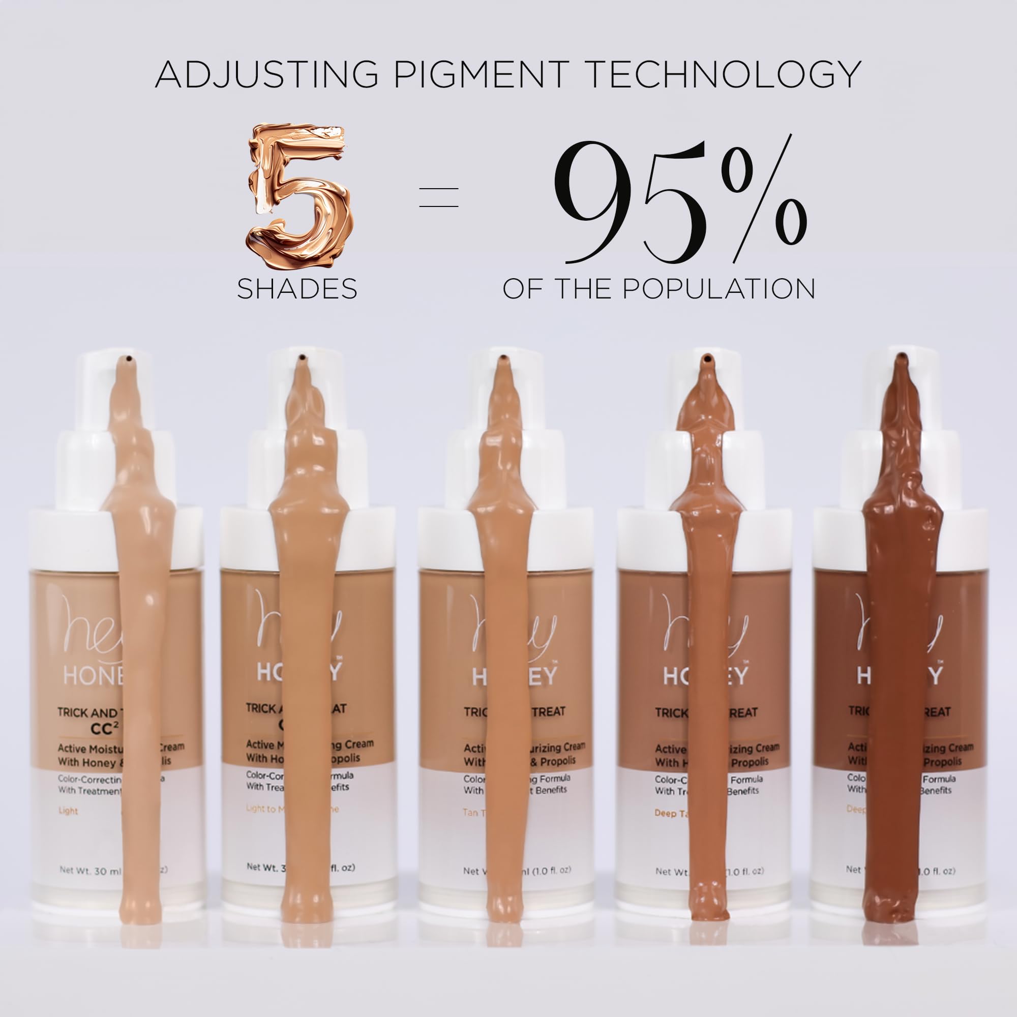 Hey Honey Trick and Treat CC Cream swirl demonstrates blendable color for a natural look.