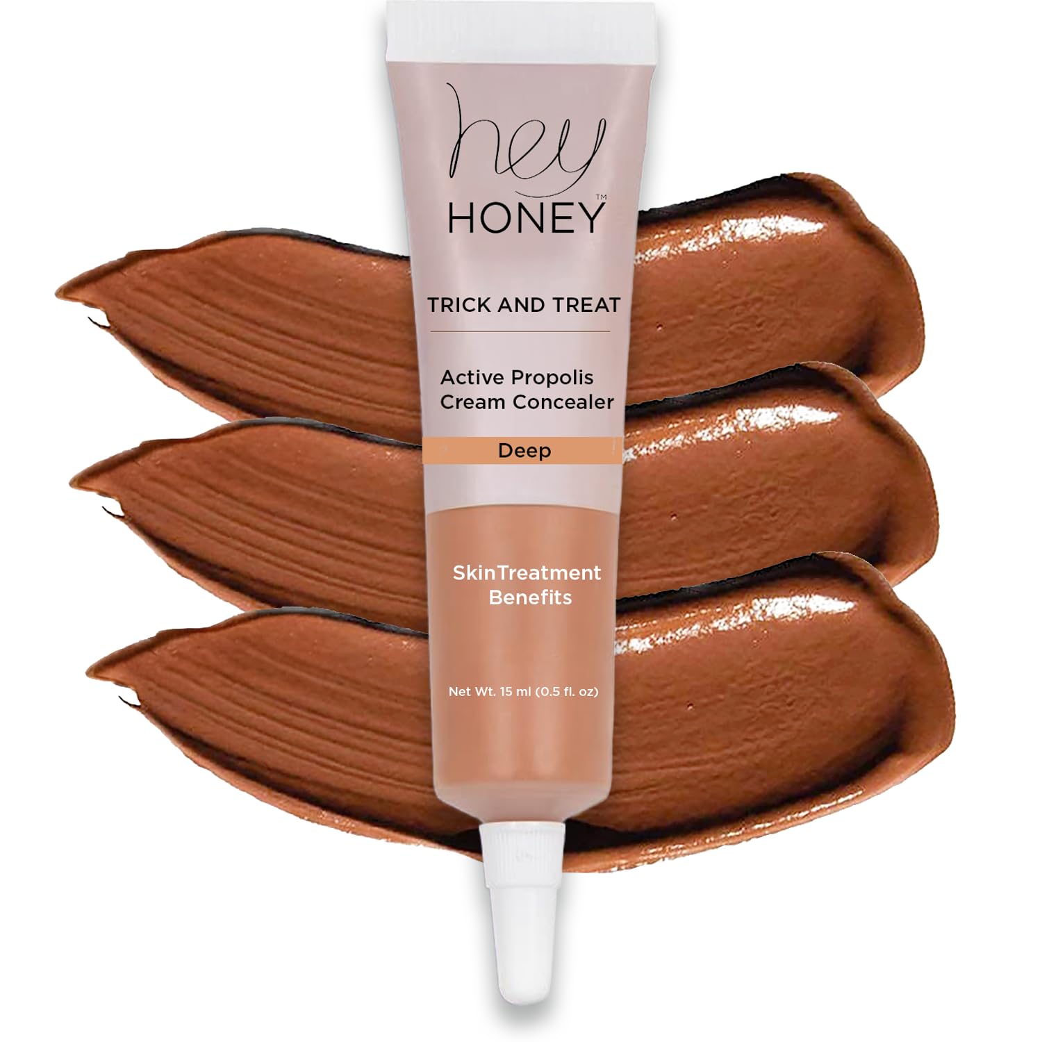 Hey Honey Trick & Treat Concealer bottle close-up showing natural coverage and hydration.