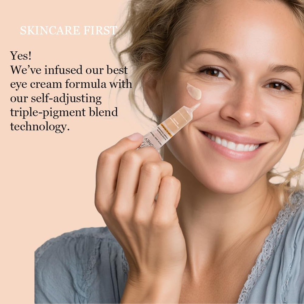 Hey Honey Trick & Treat Concealer under-eye application brightens the eye area and blends smoothly.