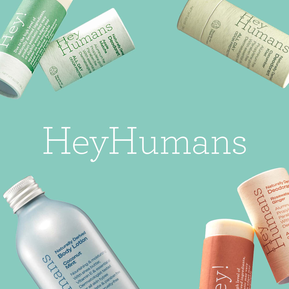 HEY HUMANS Apple Matcha recyclable bottle highlights sustainable packaging
