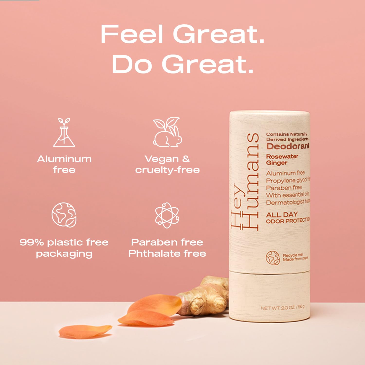 HEY HUMANS deodorant application stick for precise, clean underarm use