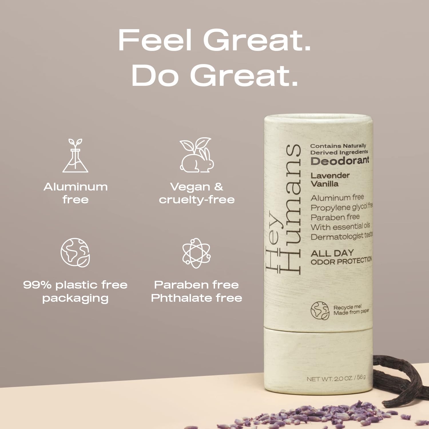 HEY HUMANS application swipe demonstrating quick-dry texture
