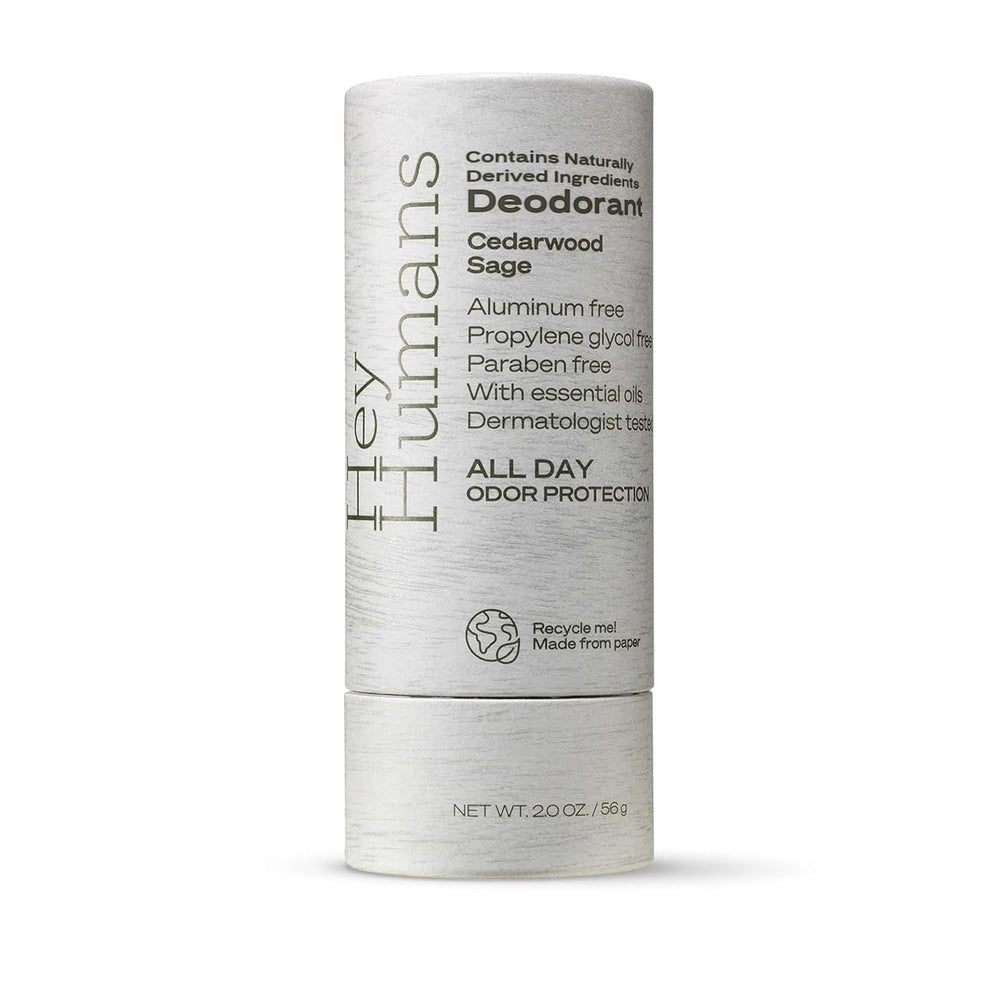 Hey Humans deodorant cedarwood sage scent for a fresh, unisex daily wear.