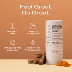 Hey Humans deodorant jar highlighting soothing cypress notes for everyday use.