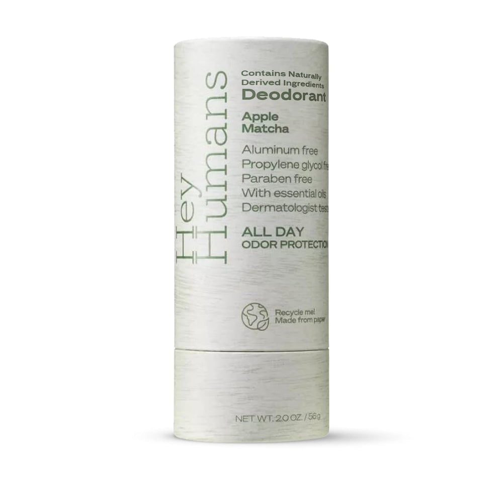 Hey Humans deodorant stick close-up, aluminum-free protection for daily freshness.