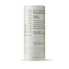 Hey Humans deodorant stick close-up, aluminum-free protection for daily freshness.