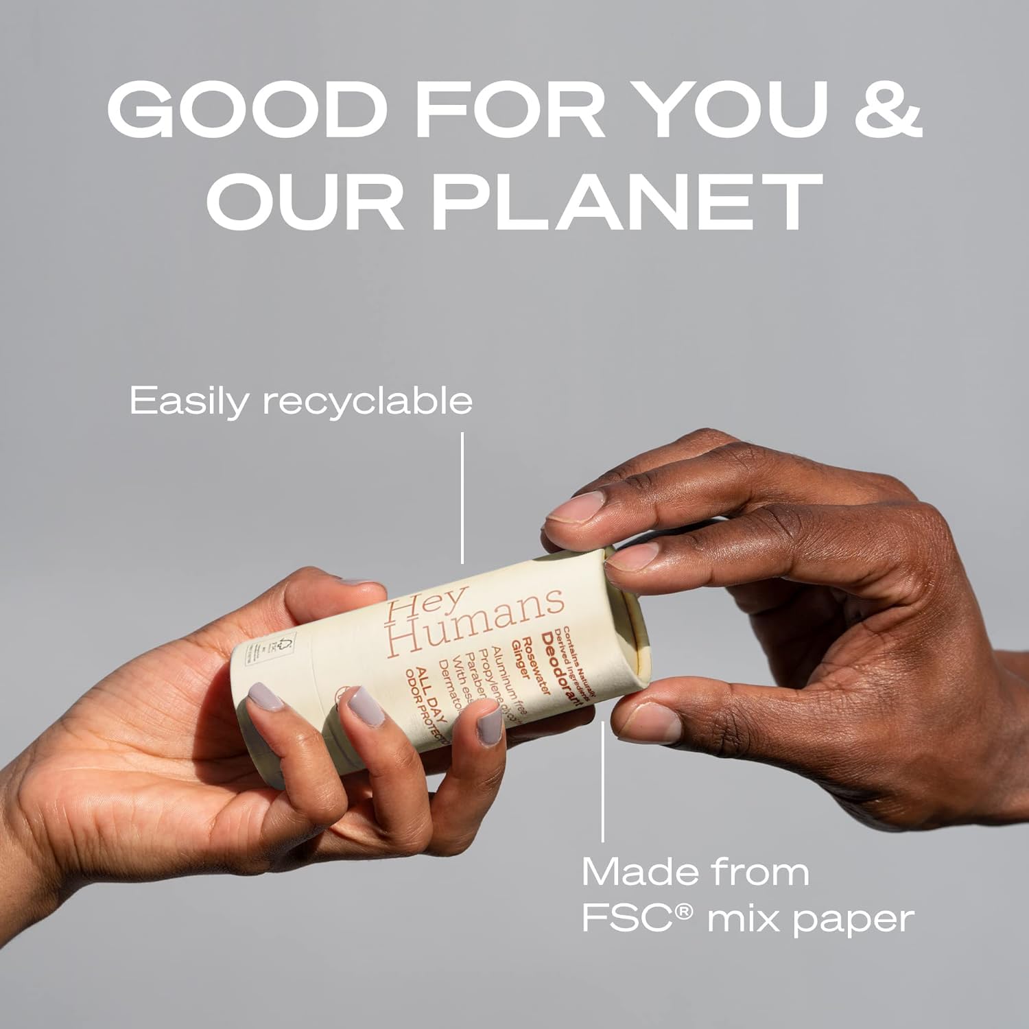 Hey Humans deodorant is suitable for gym, office, and travel use.