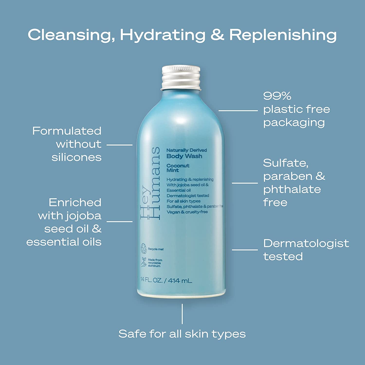 Hey Humans lavender vanilla note closeup emphasizes relaxing fragrance notes.