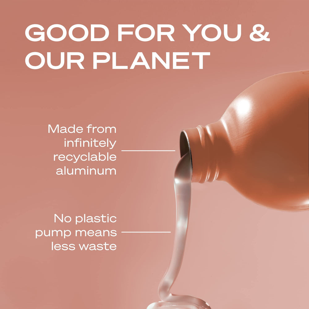 Recyclable aluminum bottle from Hey Humans in a sustainable packaging context