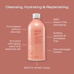 Hey Humans pump dispenser for easy, mess-free use of Rosewater Ginger wash