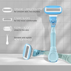 HEYAXA razor five nano blades close-up for precise shaving