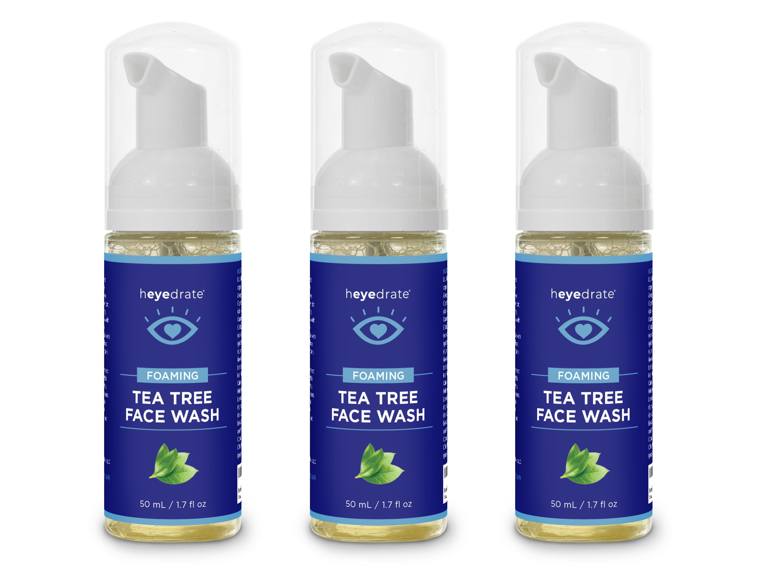 Heyedrate foaming tea tree face wash foam for a deep, non-drying cleanse.