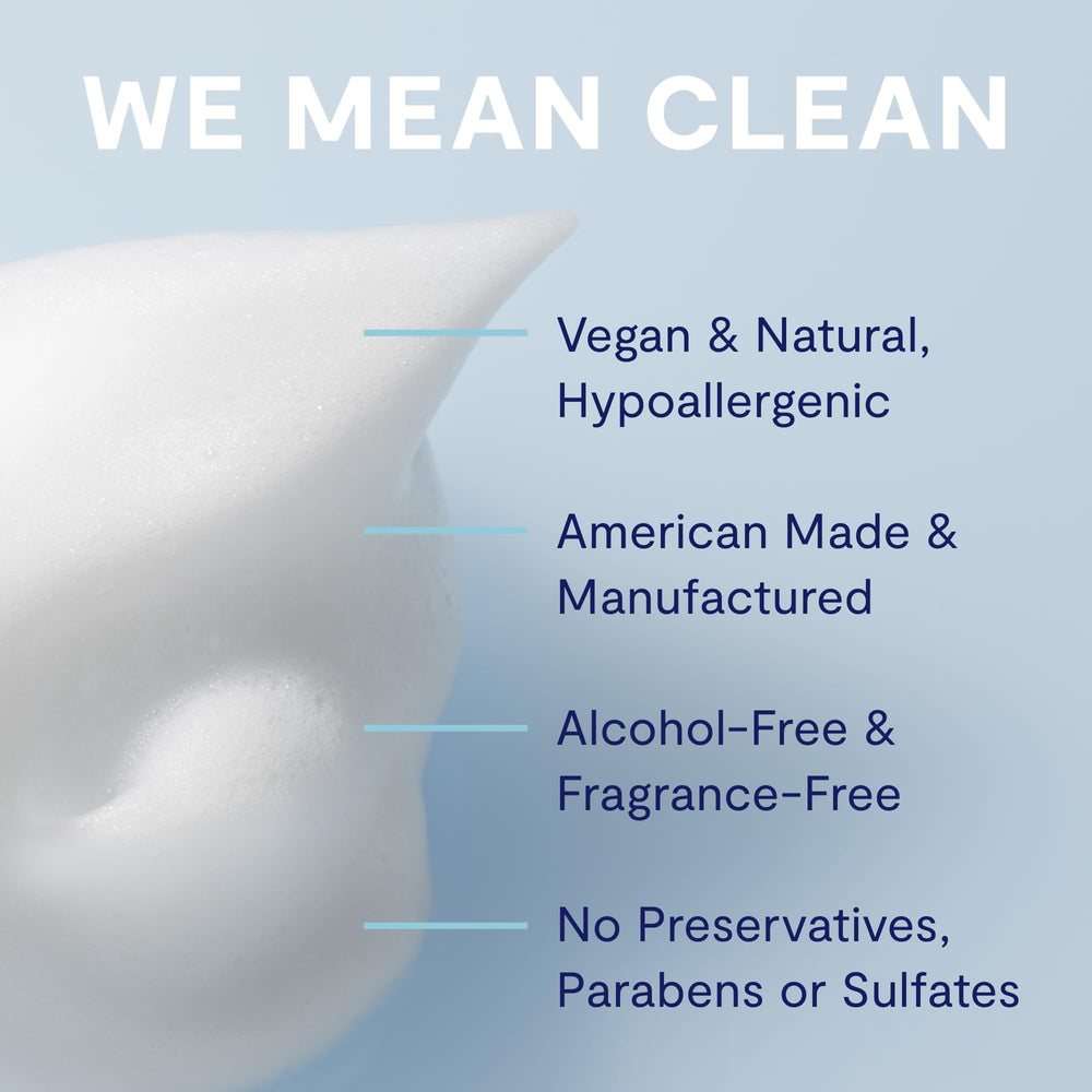 Close-up of creamy foam from Heyedrate cleanser being applied