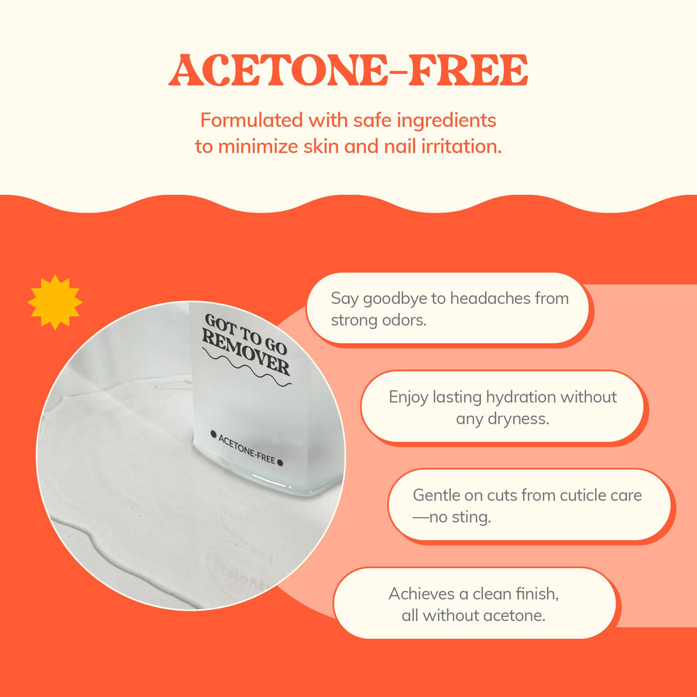 Heyhae Got To Go Remover acetone-free formula reduces irritation while lifting.