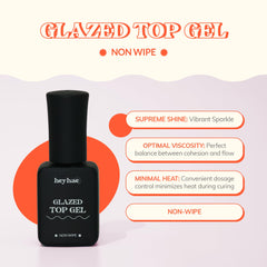 Heyhae Glazed Top Gel brush demonstrates smooth, controlled application.