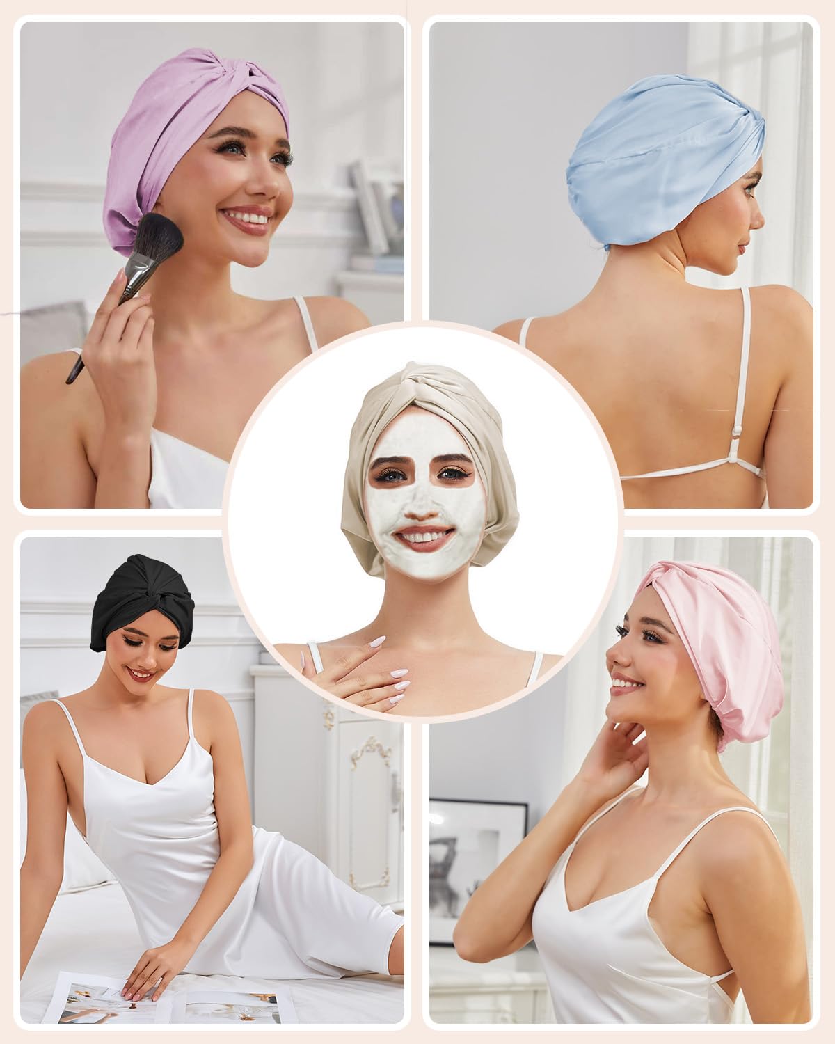 HFRHTGY breathable satin keeps scalp cool and comfortable overnight.