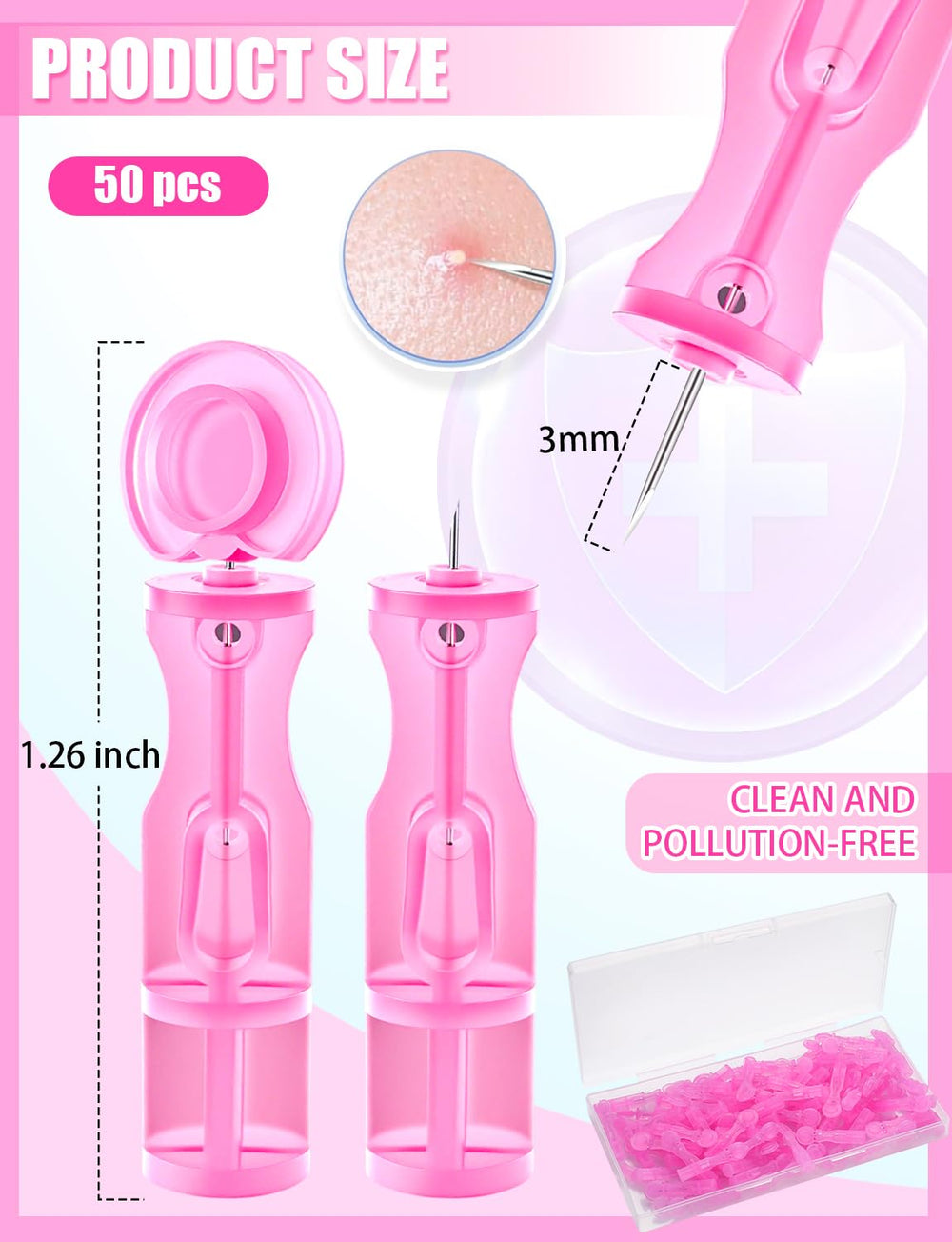 HFWTWPY lancets are disposable needle tools for clean, hygienic skincare sessions.