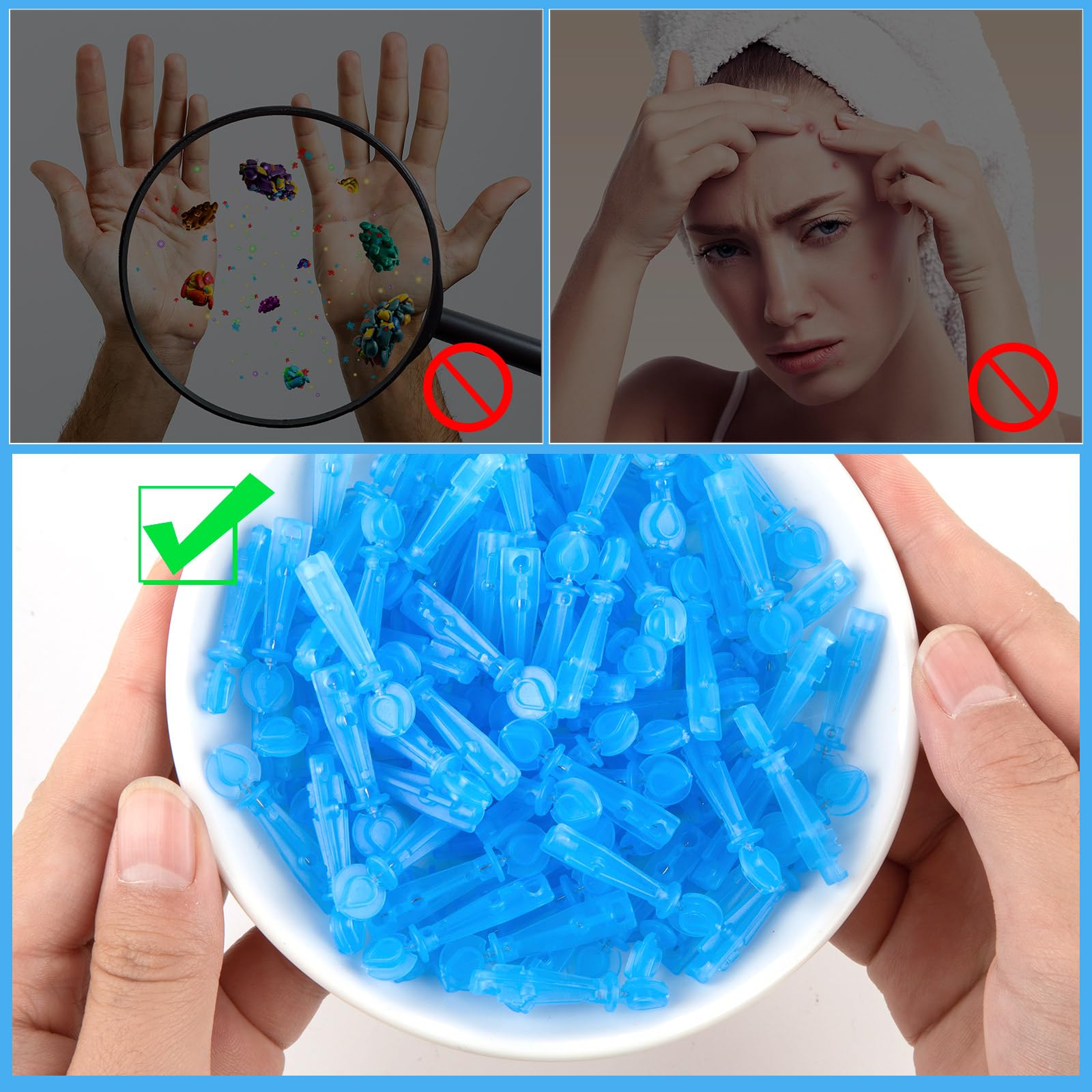HFYHWT hygienic stainless-steel acne needles ensure easy cleaning and safe use