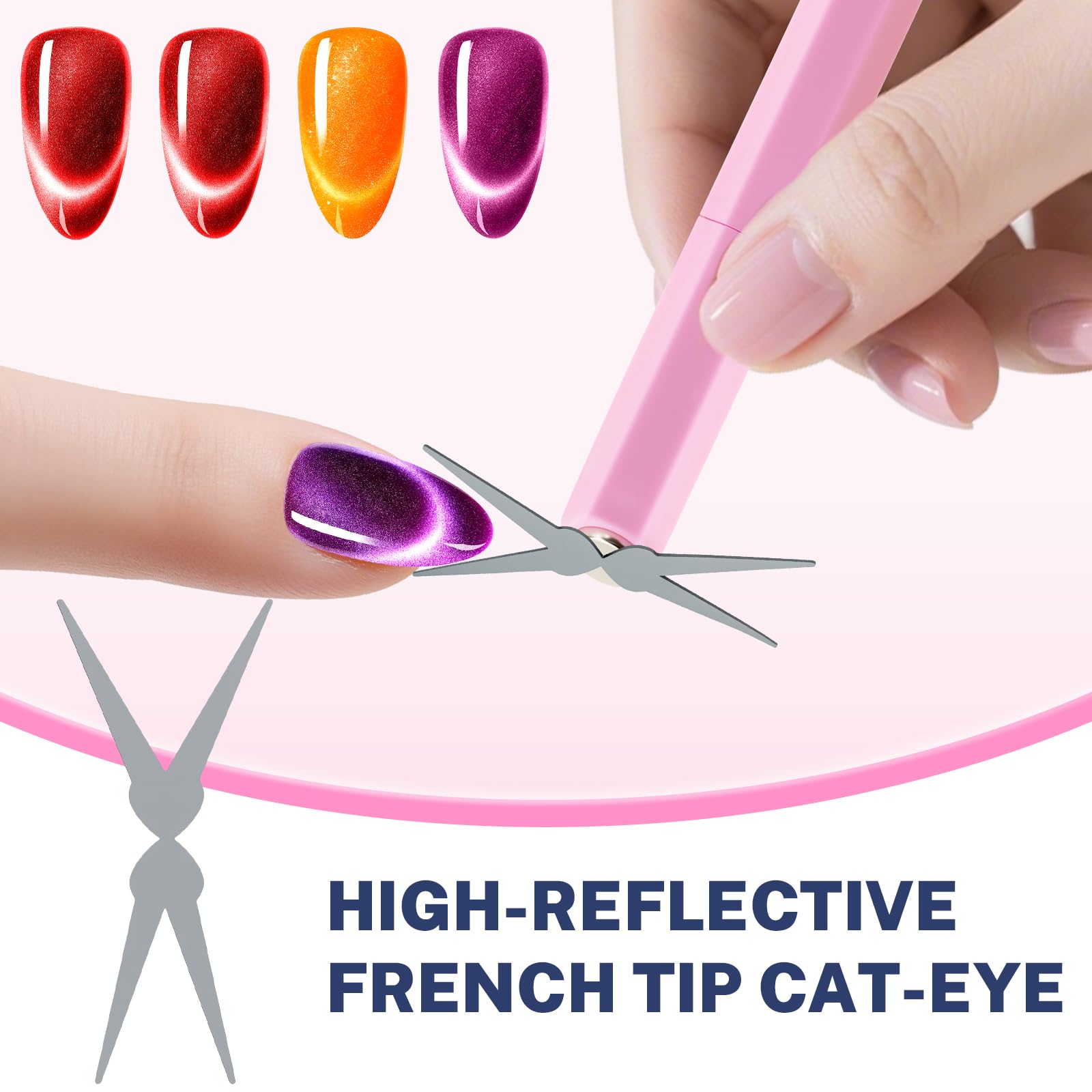 HGEKLIZV Heart pattern magnet for romantic cat-eye nails.