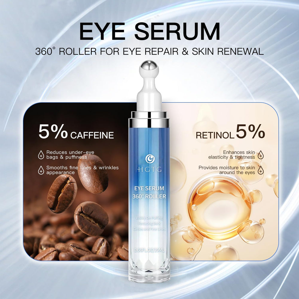 HGTG Eye Serum rollerball closeup shows soothing, cooling massage