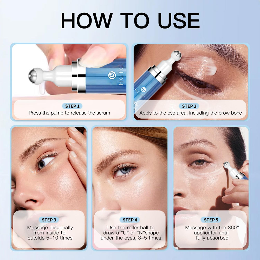 HGTG Eye Serum rollerball massage-use suggests daily ritual simplicity