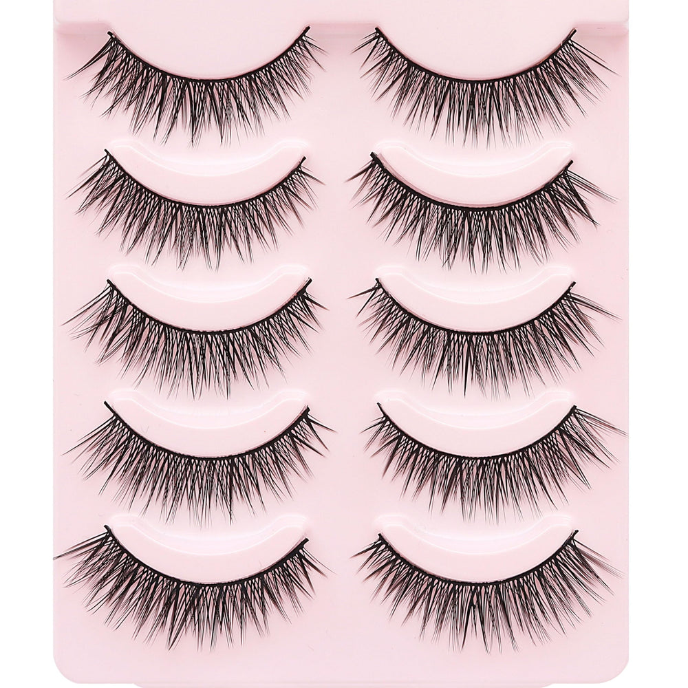 HH&LL natural look cat eye short lashes in packaging for easy daily use
