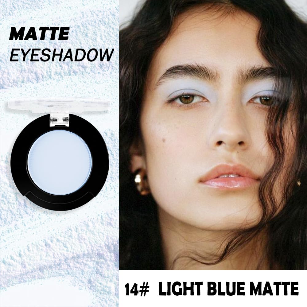 HHLTOH blue eyeshadow compact showcasing monochrome shade for easy artistry.