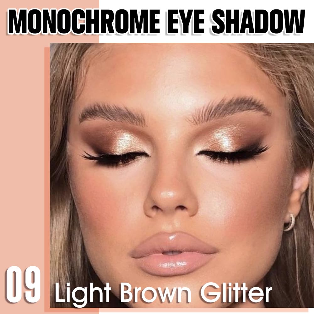 HHLTOH brown shimmer single eyeshadow provides versatile neutral looks.