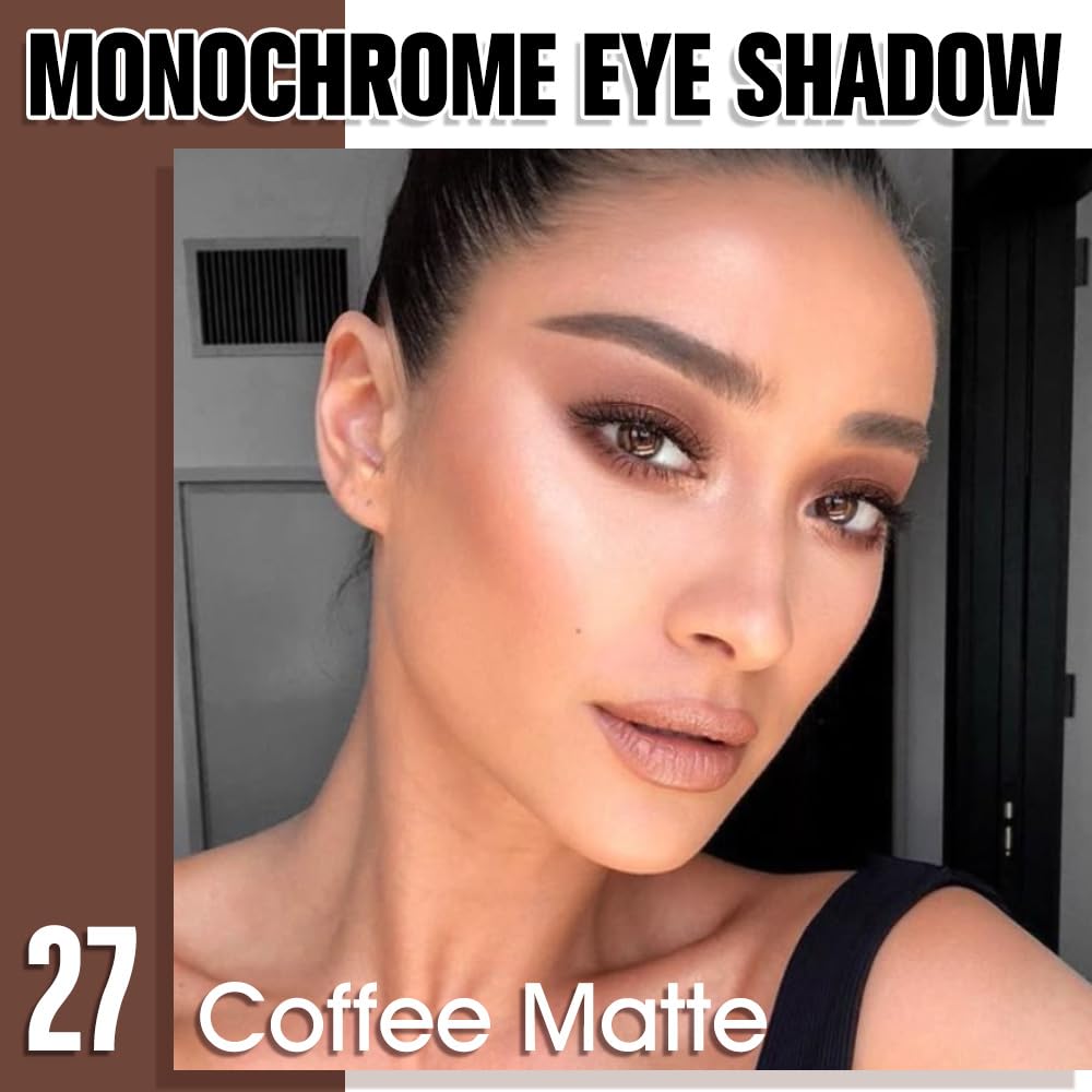 HHLTOH dark brown matte eyeshadow pan close up reveals smooth blending texture