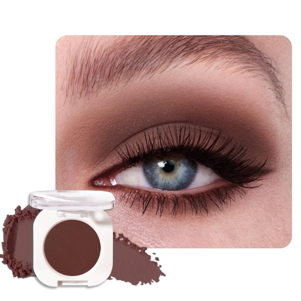 HHLTOH dark brown matte eyeshadow swatch shows rich neutral depth for daily looks