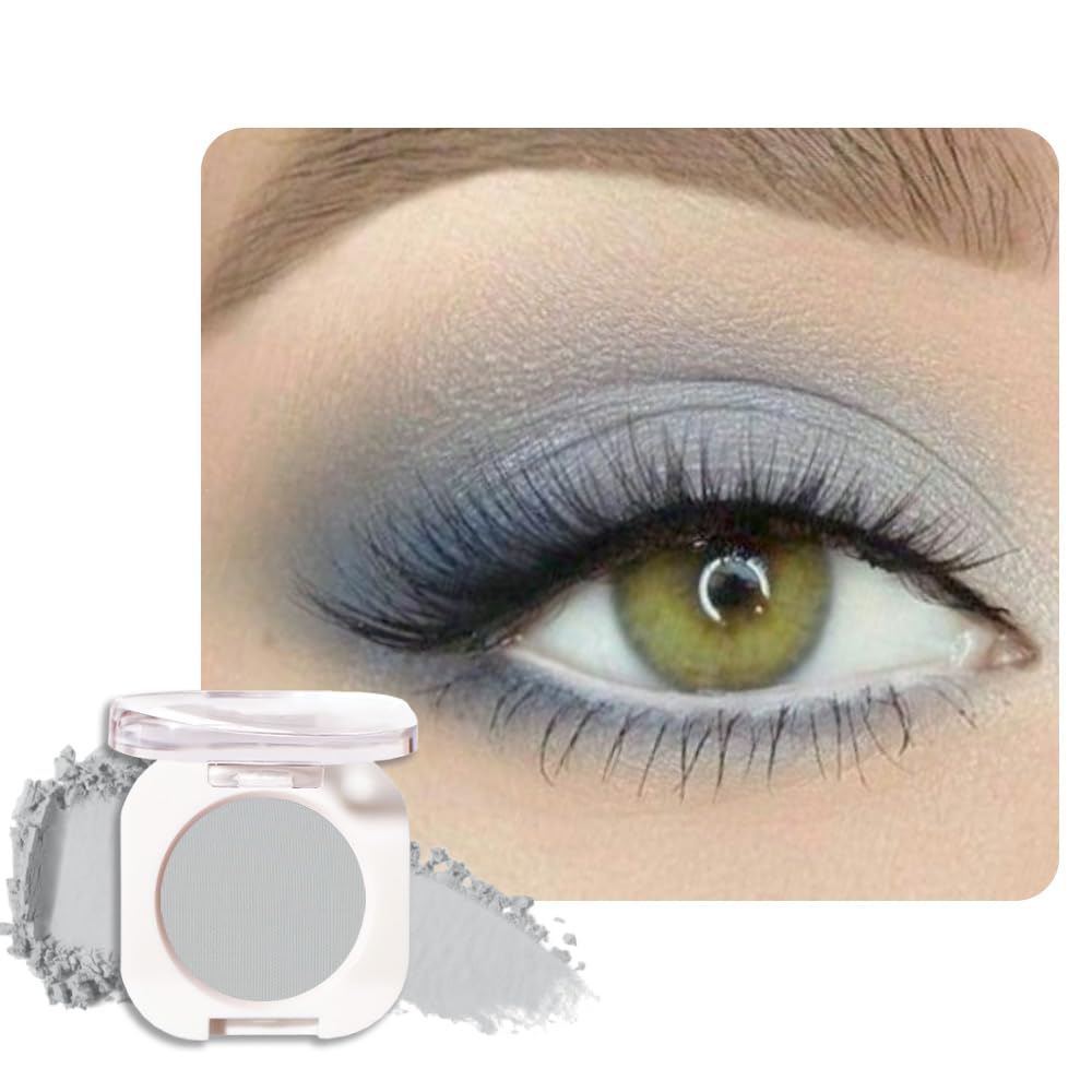 HHLTOH grey single matte eyeshadow compact for precise, crease-free color.